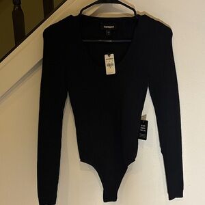 Express Black Long Sleeve Bodysuit